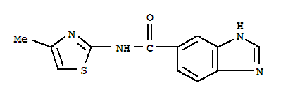 (9ci)-n-(4-甲基-2-噻唑)-1H-苯并咪唑-5-羧酰胺結(jié)構(gòu)式_757197-85-6結(jié)構(gòu)式
