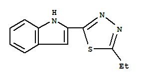 (9ci)-2-(5-乙基-1,3,4-噻二唑-2-基)-1H-吲哚結(jié)構(gòu)式_757213-72-2結(jié)構(gòu)式
