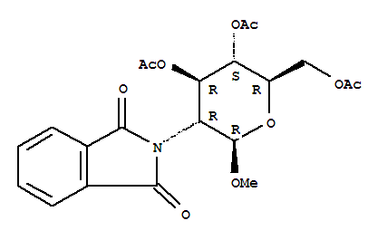 3,4,6-三-o-乙?；?2-脫氧-2-鄰苯二甲酰亞氨基-beta-d-吡喃葡萄糖苷甲酯結(jié)構(gòu)式_76101-13-8結(jié)構(gòu)式