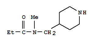 Propanamide, n-methyl-n-(4-piperidinylmethyl)-Structure,767603-90-7Structure Propanamide, n-methyl-n-(4-piperidinylmethyl)- Structure,767603-90-7Structure