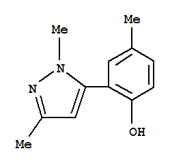 Phenol, 2-(1,3-dimethyl-1h-pyrazol-5-yl)-4-methyl-(9ci)Structure,771483-78-4Structure Phenol, 2-(1,3-dimethyl-1h-pyrazol-5-yl)-4-methyl-(9ci) Structure,771483-78-4Structure