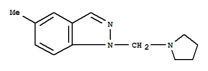 (9ci)-5-甲基-1-(1-吡咯烷甲基)-1H-吲唑結(jié)構(gòu)式_776237-87-7結(jié)構(gòu)式