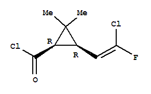 (1r-順式)-(9ci)-3-(2-氯-2-氟乙烯)-2,2-二甲基-環(huán)丙烷羰酰氯結(jié)構(gòu)式_77723-39-8結(jié)構(gòu)式