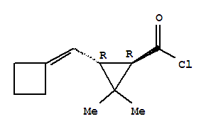 (1r-反式)-(9ci)-3-(環(huán)丁基甲基)-2,2-二甲基-環(huán)丙烷羰酰氯結(jié)構(gòu)式_77789-65-2結(jié)構(gòu)式