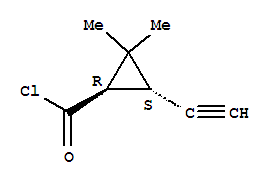 (1r-反式)-(9ci)-3-乙炔-2,2-二甲基-環(huán)丙烷羰酰氯結(jié)構(gòu)式_77789-81-2結(jié)構(gòu)式