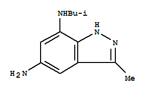 (9ci)-3-甲基-n7-(2-甲基丙基)-1H-吲唑-5,7-二胺結(jié)構(gòu)式_790657-70-4結(jié)構(gòu)式