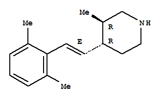 (3r,4r)-rel-(9ci)-4-[(1e)-2-(2,6-二甲基苯基)乙烯]-3-甲基哌啶結(jié)構(gòu)式_794472-45-0結(jié)構(gòu)式