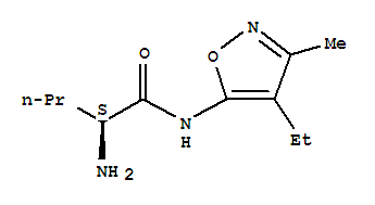Pentanamide, 2-amino-n-(4-ethyl-3-methyl-5-isoxazolyl)-, (2s)-(9ci)Structure,794565-19-8Structure Pentanamide, 2-amino-n-(4-ethyl-3-methyl-5-isoxazolyl)-, (2s)-(9ci) Structure,794565-19-8Structure