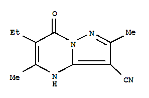 (9CI)-6-乙基-4,7-二氫-2,5-二甲基-7-氧代-吡唑并[1,5-a]嘧啶-3-甲腈結(jié)構(gòu)式_799250-60-5結(jié)構(gòu)式