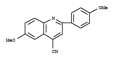 4-Quinolinecarbonitrile, 6-methoxy-2-(4-methoxyphenyl)-Structure,801233-89-6Structure 4-Quinolinecarbonitrile, 6-methoxy-2-(4-methoxyphenyl)- Structure,801233-89-6Structure