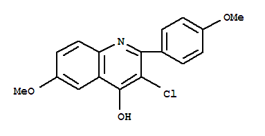 4-Quinolinol, 3-chloro-6-methoxy-2-(4-methoxyphenyl)-Structure,801234-89-9Structure 4-Quinolinol, 3-chloro-6-methoxy-2-(4-methoxyphenyl)- Structure,801234-89-9Structure