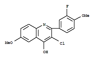 4-Quinolinol, 3-chloro-2-(3-fluoro-4-methoxyphenyl)-6-methoxy-Structure,801234-92-4Structure 4-Quinolinol, 3-chloro-2-(3-fluoro-4-methoxyphenyl)-6-methoxy- Structure,801234-92-4Structure