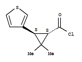 反式-(9ci)-2,2-二甲基-3-(3-噻吩)-環(huán)丙烷羰酰氯結(jié)構(gòu)式_80138-93-8結(jié)構(gòu)式