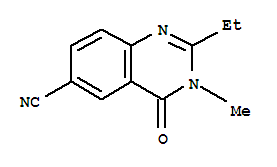 6-Quinazolinecarbonitrile,2-ethyl-3,4-dihydro-3-methyl-4-oxo-(9ci)Structure,815593-45-4Structure 6-Quinazolinecarbonitrile,2-ethyl-3,4-dihydro-3-methyl-4-oxo-(9ci) Structure,815593-45-4Structure