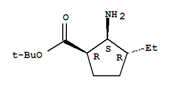 (1r,2s,3r)-(9ci)-2-氨基-3-乙基-環(huán)戊烷羧酸 1,1-二甲基乙酯結(jié)構(gòu)式_816444-28-7結(jié)構(gòu)式