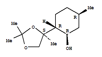 (1r,2r,5r)-(9ci)-5-甲基-2-[(4s)-2,2,4-三甲基-1,3-二氧雜烷-4-基]-環(huán)己醇結(jié)構(gòu)式_820208-67-1結(jié)構(gòu)式