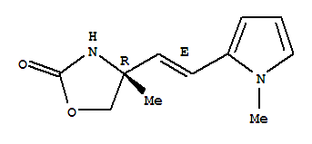 (4r)-(9ci)-4-甲基-4-[(1e)-2-(1-甲基-1H-吡咯-2-基)乙烯]-2-噁唑烷酮結構式_827344-01-4結構式