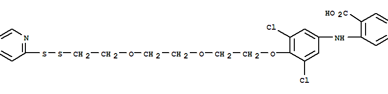 2-[[3,5-二氯-4-[2-[2-[2-(2-吡啶二硫代)乙氧基]乙氧基]乙氧基]苯基]氨基]-苯甲酸結(jié)構(gòu)式_851962-12-4結(jié)構(gòu)式