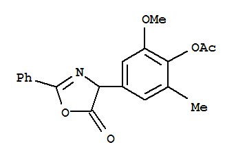 (5CI)-4-(4-羥基-5-甲氧基-間甲苯)-2-苯基-2-噁唑啉-5-酮-乙酯結(jié)構式_855417-00-4結(jié)構式