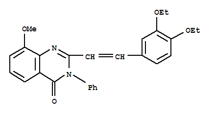 4(3H)-quinazolinone,2-(3,4-diethoxystyryl)-8-methoxy-3-phenyl-(6ci)Structure,857204-86-5Structure 4(3H)-quinazolinone,2-(3,4-diethoxystyryl)-8-methoxy-3-phenyl-(6ci) Structure,857204-86-5Structure