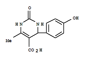 1,2,3,4-Tetrahydro-4-(p-hydroxyphenyl)-6-methyl-2-oxo-5-pyrimidinecarboxylic acidStructure,858269-05-3Structure 1,2,3,4-Tetrahydro-4-(p-hydroxyphenyl)-6-methyl-2-oxo-5-pyrimidinecarboxylic acid Structure,858269-05-3Structure
