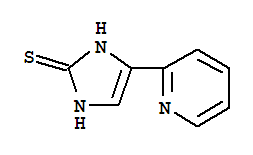 4-Pyridin-2-yl-1,3-dihydro-imidazole-2-thioneStructure,858513-34-5Structure 4-Pyridin-2-yl-1,3-dihydro-imidazole-2-thione Structure,858513-34-5Structure