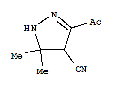 (9ci)-3-乙酰基-4,5-二氫-5,5-二甲基-1H-吡唑-4-甲腈結(jié)構(gòu)式_86556-93-6結(jié)構(gòu)式