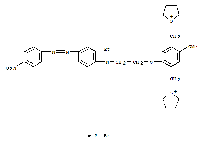 N-{[4`-甲氧基-3`,6`-二(溴化四氫噻吩甲基)苯氧]乙基}-N-乙基-4-(硝基苯基偶氮)苯胺結(jié)構(gòu)式_871126-41-9結(jié)構(gòu)式