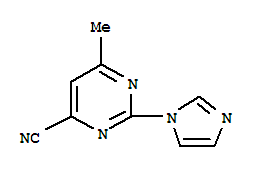 4-Pyrimidinecarbonitrile, 2-(1H-imidazol-1-yl)-6-methyl-Structure,888314-62-3Structure 4-Pyrimidinecarbonitrile, 2-(1H-imidazol-1-yl)-6-methyl- Structure,888314-62-3Structure