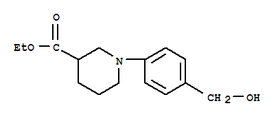 1-(4-羥基甲基-苯基)-哌啶-3-羧酸乙酯結(jié)構(gòu)式_889956-15-4結(jié)構(gòu)式