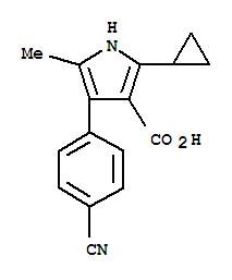  4-(4-氰基苯基)-2-環(huán)丙基-5-甲基-1H-吡咯-3-羧酸結(jié)構(gòu)式_894074-70-5結(jié)構(gòu)式