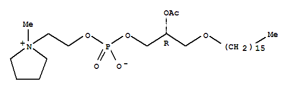 (2R)-2-acetoxy-3-(hexadecyloxy)propyl 2-(1-methyl-1-pyrrolidiniumyl)ethyl phosphateStructure,91021-63-5Structure (2R)-2-acetoxy-3-(hexadecyloxy)propyl 2-(1-methyl-1-pyrrolidiniumyl)ethyl phosphate Structure,91021-63-5Structure