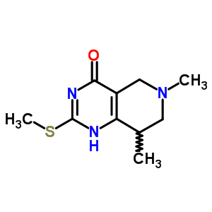 5,6,7,8-四氫-6,8-二甲基-2-(甲基硫代)-吡啶并[4,3-d]嘧啶-4(3H)-酮結(jié)構(gòu)式_1081-10-3結(jié)構(gòu)式