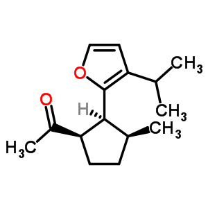 1-[(1R)-3α-甲基-2α-(3-異丙基呋喃)環(huán)戊-1β基]乙酮結(jié)構式_1143-45-9結(jié)構式