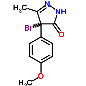 3H-pyrazol-3-one,4-bromo-2,4-dihydro-4-(4-methoxyphenyl)-5-methyl-Structure,13051-08-6Structure 3H-pyrazol-3-one,4-bromo-2,4-dihydro-4-(4-methoxyphenyl)-5-methyl- Structure,13051-08-6Structure