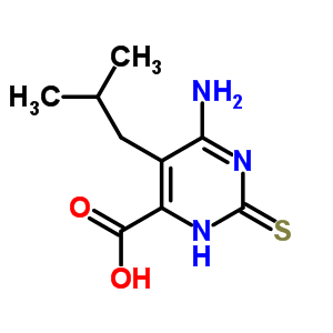 4-Pyrimidinecarboxylicacid, 6-amino-1,2-dihydro-5-(2-methylpropyl)-2-thioxo-Structure,13164-82-4Structure 4-Pyrimidinecarboxylicacid, 6-amino-1,2-dihydro-5-(2-methylpropyl)-2-thioxo- Structure,13164-82-4Structure