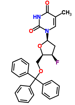5-O-三苯甲游基-3-脫氧-3-氟胸腺嘧啶脫氧核苷結(jié)構(gòu)式_135197-63-6結(jié)構(gòu)式