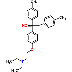 a-[4-[2-(二乙基氨基)乙氧基]苯基]-4-甲基-a-(4-甲基苯基)-苯乙醇結(jié)構(gòu)式_14496-86-7結(jié)構(gòu)式