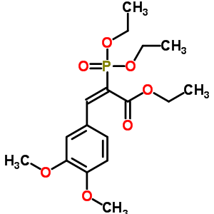 2-Propenoic acid,2-(diethoxyphosphinyl)-3-(3,4-dimethoxyphenyl)-, ethyl esterStructure,14656-26-9Structure 2-Propenoic acid,2-(diethoxyphosphinyl)-3-(3,4-dimethoxyphenyl)-, ethyl ester Structure,14656-26-9Structure