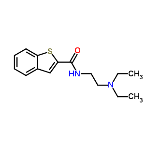 苯并[b]噻吩-2-羧酰胺,N-[2-(二乙基氨基)乙基]鹽酸鹽 (1:1)結(jié)構(gòu)式_15272-95-4結(jié)構(gòu)式