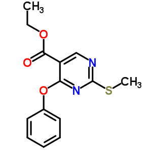 5-Pyrimidinecarboxylicacid, 2-(methylthio)-4-phenoxy-, ethyl esterStructure,15400-46-1Structure 5-Pyrimidinecarboxylicacid, 2-(methylthio)-4-phenoxy-, ethyl ester Structure,15400-46-1Structure