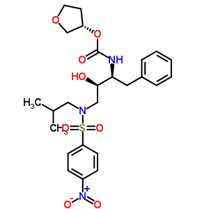 (3s)-四氫-3-呋喃酯[(1S,2r)-3-[[(4-硝基苯基)磺酰基](2-甲基丙基)氨基]-2-羥基-1-苯基甲基)丙基]氨基甲酸結(jié)構(gòu)式_160231-69-6結(jié)構(gòu)式