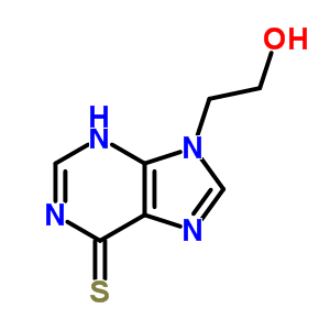6H-purine-6-thione,1,9-dihydro-9-(2-hydroxyethyl)-Structure,1670-68-4Structure 6H-purine-6-thione,1,9-dihydro-9-(2-hydroxyethyl)- Structure,1670-68-4Structure