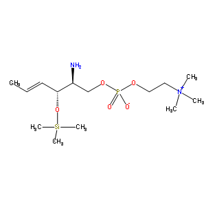 3-O-叔-丁基二甲基硅烷基-D-赤式-鞘氨苷磷酰膽堿結(jié)構(gòu)式_168411-99-2結(jié)構(gòu)式