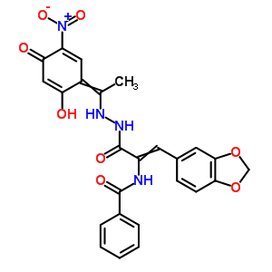 3-(1,3-苯并二氧雜環(huán)戊烯-5-基)-2-(苯甲?；被?-2-丙酸 2-[1-(2,4-二羥基-5-硝基苯基)亞乙基]肼結(jié)構(gòu)式_17178-88-0結(jié)構(gòu)式