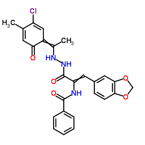 3-(1,3-苯并二氧雜環(huán)戊烯-5-基)-2-(苯甲?；被?-2-丙酸 2-[1-(5-氯-2-羥基-4-甲基苯基)亞乙基]肼結構式_17178-89-1結構式