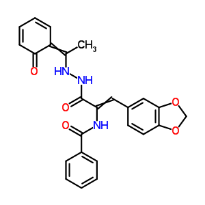 N-[2-苯并[1,3]二氧代l-5-基-1-[[1-(6-氧代-1-環(huán)己二烯-2,4-基)乙基氨基]氨基甲酰]乙烯]苯甲酰胺結構式_17234-52-5結構式