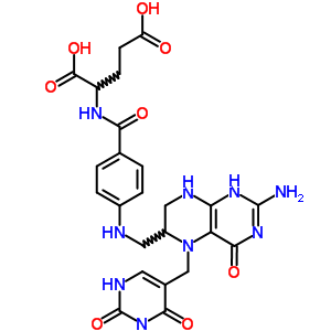 2-[[4-[[2-氨基-5-[(2,4-二氧代-1H-嘧啶-5-基)甲基]-4-氧代-1,6,7,8-四氫蝶啶-6-基]甲基氨基]苯甲酰基]氨基]戊二酸結構式_17360-18-8結構式