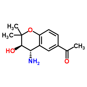 1-((3R,4S)-4-氨基-3-羥基-2,2-二甲基色滿-6-基)乙酮結(jié)構(gòu)式_175133-79-6結(jié)構(gòu)式