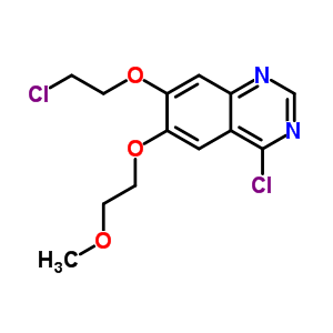 4-Chloro-7-(2-chloro-ethoxy)-6-(2-methoxy-ethoxy)-quinazolineStructure,183322-20-5Structure 4-Chloro-7-(2-chloro-ethoxy)-6-(2-methoxy-ethoxy)-quinazoline Structure,183322-20-5Structure